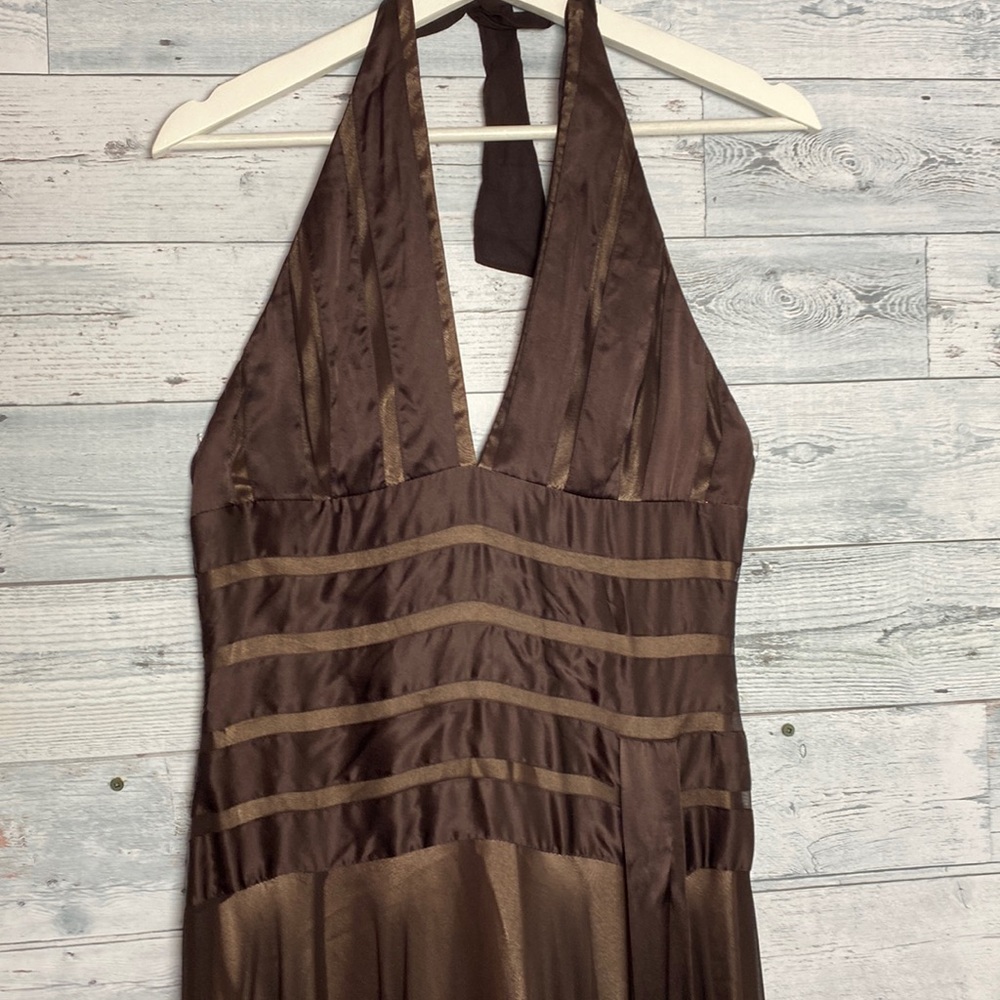 Stunning  Cache 100 % Silk Halter Dress Size 8